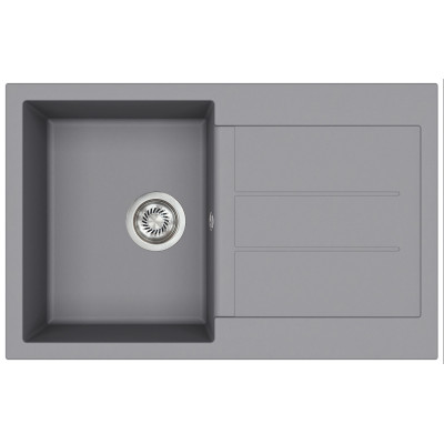 Кам'яна кухонна мийка Aquasanita Tesa SQT101 W Alumetallic 202 Світлий металік