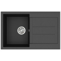 Кам'яна кухонна мийка Aquasanita Tesa SQT101 W Black Metallic 601 Чорний металік