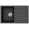 Каменная кухонная мойка Aquasanita Tesa SQT101 W Black Metallic 601 Черный металлик