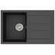 Кам'яна кухонна мийка Aquasanita Tesa SQT101 W Black Metallic 601 Чорний металік