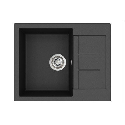 Кам'яна кухонна мийка Aquasanita Tesa SQT102 W Black Metallic 601 Чорний металік