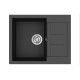 Кам'яна кухонна мийка Aquasanita Tesa SQT102 W Black Metallic 601 Чорний металік