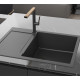 Каменная кухонная мойка Aquasanita Tesa Plus SQT104 Black Metallic 601 Черный металлик