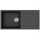 Каменная кухонная мойка Aquasanita Tesa Plus SQT104 Black Metallic 601 Черный металлик