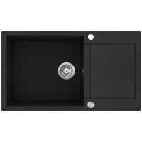 Каменная кухонная мойка Aquasanita Tesa Plus SQT104 Black Metallic 601 Черный металлик