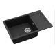 Каменная кухонная мойка Aquasanita Tesa Plus SQT105 Black Metallic 601 Черный металлик