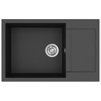 Кам'яна кухонна мийка Aquasanita Tesa Plus SQT105 Black Metallic 601 Чорний металік