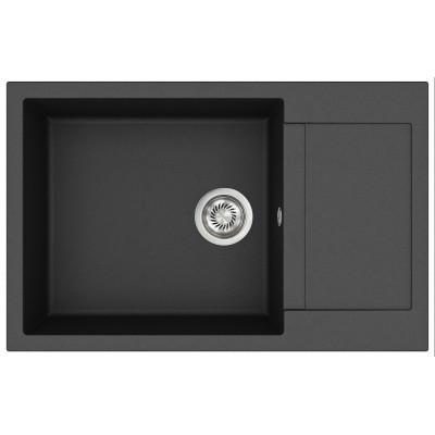 Каменная кухонная мойка Aquasanita Tesa Plus SQT105 Black Metallic 601 Черный металлик