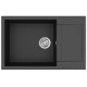 Каменная кухонная мойка Aquasanita Tesa Plus SQT105 Black Metallic 601 Черный металлик