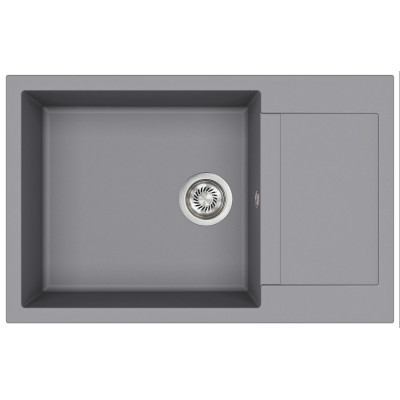 Кам'яна кухонна мийка Aquasanita Tesa Plus SQT105 Alumetallic 202 Сірий металік