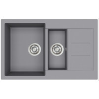 Каменная кухонная мойка Aquasanita Tesa SQT151W Alumetallic 202 Серый металлик