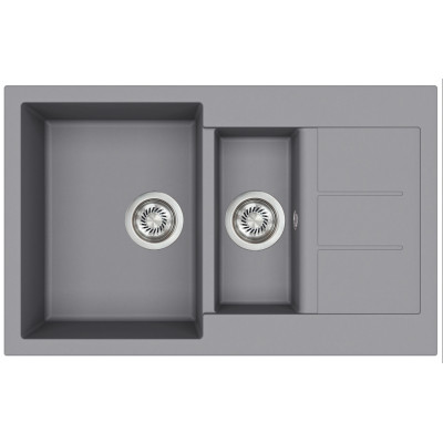 Каменная кухонная мойка Aquasanita Tesa SQT151W Alumetallic 202 Серый металлик