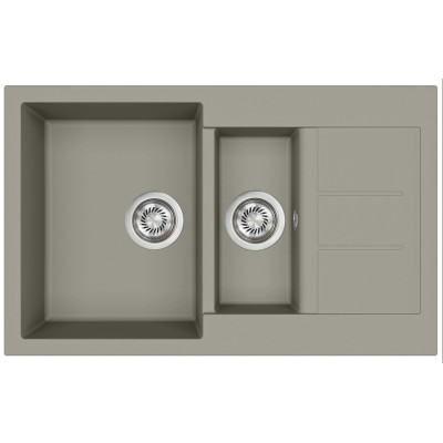 Кам'яна кухонна мийка Aquasanita Tesa SQT151W Argent 220 Теплий бетон