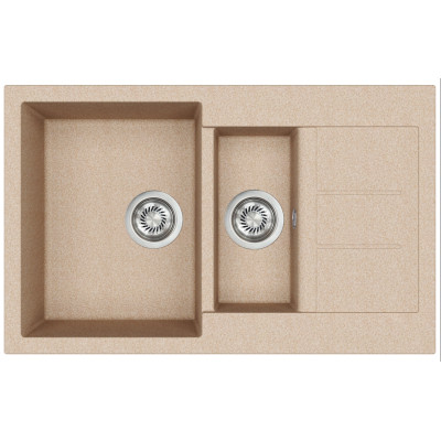 Кам'яна кухонна мийка Aquasanita Tesa SQT151W Beige 110 Бежевий