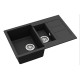 Кам'яна кухонна мийка Aquasanita Tesa SQT151W Black Metallic 601 Чорний металік