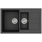 Каменная кухонная мойка Aquasanita Tesa SQT151W Black Metallic 601 Черный металлик