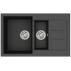 Кам'яна кухонна мийка Aquasanita Tesa SQT151W Black Metallic 601 Чорний металік