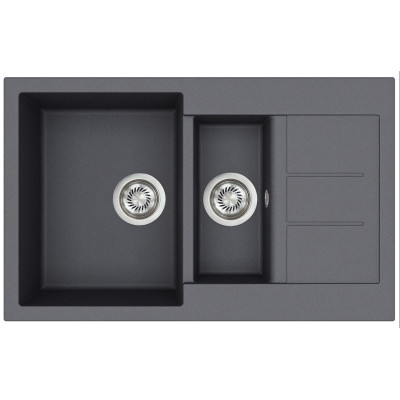 Кам'яна кухонна мийка Aquasanita Tesa SQT151W Graphite 222 Графіт