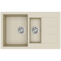 Каменная кухонная мойка Aquasanita Tesa SQT151W Silica 111 Бежевый