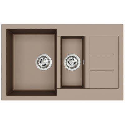 Каменная кухонная мойка Aquasanita Tesa SQT151W Warm Mocha 114 Коричневый