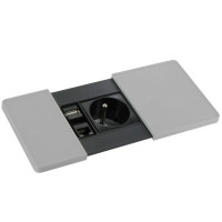 Блок розеток ASA Versapad с наполнением и со скользящей крышкой Нержавеющая сталь (060.08F.00003)