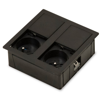 Блок розеток ASA Versahit 2 з наповненням і з ковзаючою кришкою Чорний матовий (060.15F.00007)