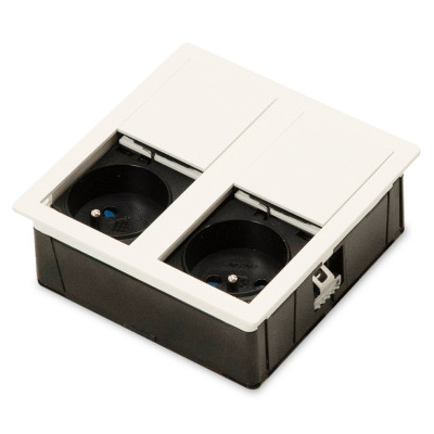 Блок розеток ASA Versahit 2 с наполнением и со скользящей крышкой Холодный белый (060.15F.00008)