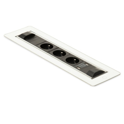 Вращающийся розеточный блок ASA Versaturn 3.0 Белое стекло (060.24F.00032)