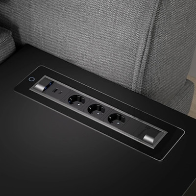 Вращающийся розеточный блок ASA Versaturn 3.0 47W Черное стекло (060.24F.00071)