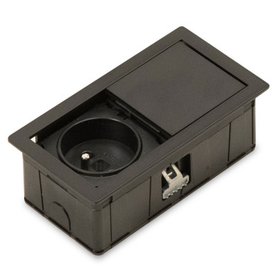 Блок розеток ASA Versahit Mono с наполнением и со скользящей крышкой Матовый черный (060.25F.00008)