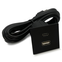 Мебельная USB розетка ASA Versapick zamak Матовый черный (060.29Z.00045)
