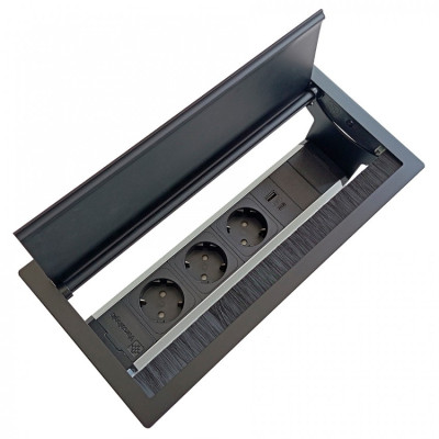 Блок розеток ASA Versaflap 2.0 Черный (060.42F.00023)