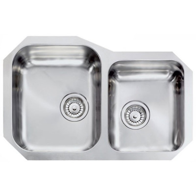 Кухонна мийка з нержавіючої сталі CM Cinzia 73, 2х48 2V декор (011990)