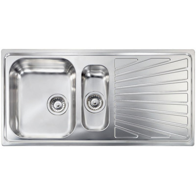 Кухонна мийка з нержавіючої сталі CM Cometa 100x50 2V декор (011495)