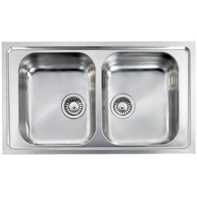 Кухонна мийка з нержавіючої сталі CM Como 86x50 2V мікродекор (010174)