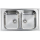Кухонна мийка з нержавіючої сталі CM Como 86x50 2V мікродекор (010174)