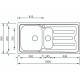 Кухонная мойка из нержавеющей стали CM Cristal 100x50 2V полированная (010015)