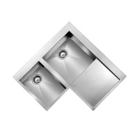 Кухонная мойка из нержавеющей стали CM Filoquadra Mix 83x83 2V полированная (012968)