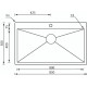 Кухонна мийка з нержавіючої сталі CM Filoquadra Mix 85x50 полірована (012940)