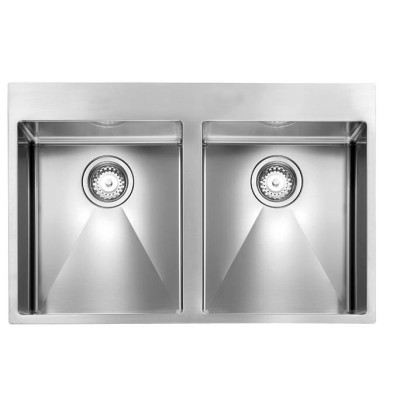 Кухонная мойка из нержавеющей стали CM Filoraggiato Mix 77x50 2V полированная (012048)