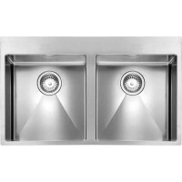 Кухонная мойка из нержавеющей стали CM Filoraggiato Mix 89x50 2V полированная (01204С)