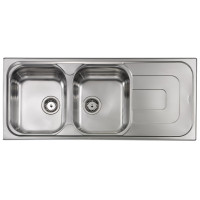 Кухонна мийка з нержавіючої сталі CM Pizzica 116x50 2V декор (011397) Кухонна мийка з нержавіючої сталі CM Pizzica 116x50 2V декор (011397)