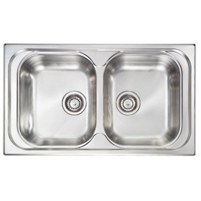 Кухонна мийка з нержавіючої сталі CM Pizzica 86x50 2V декор (011394)
