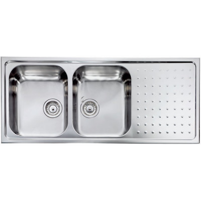 Кухонна мийка з нержавіючої сталі CM Punto Plus 116x50 2V мікродекор (011707)