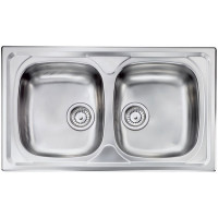 Кухонна мийка з нержавіючої сталі CM Siros 86x50 2V декор (010494)