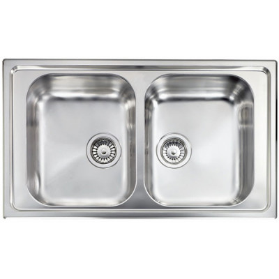 Кухонна мийка з нержавіючої сталі CM Zenith 86x50 2V декор (011294)