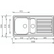 Кухонна мийка з нержавіючої сталі CM Zenith Plus 100x50 2V мікродекор (010255)