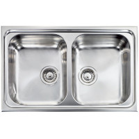 Кухонная мойка из нержавеющей стали CM Zenith Plus 79x50 2V декор (011262)