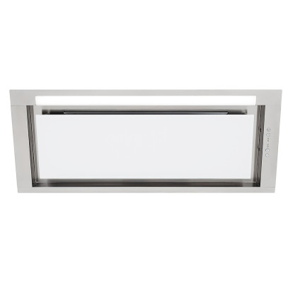 Встраиваемая кухонная вытяжка Elica HIDDEN 2.0 IXGL/A/90 Нержавеющая сталь, белое стекло