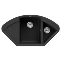 Кам'яна кухонна мийка ELLECI EASY CORNER FULL BLACK 40 Чорний, кутова